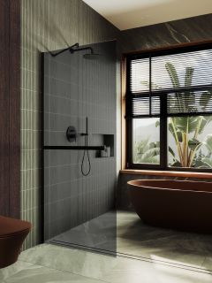 Душевая перегородка MaybahGlass MGD-729-6ш 79см чёрный